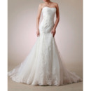 Affordable Sheath Sweetheart Floor Length Satin Tulle Wedding Dresses
