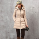 Women's Fashion Fall Winter Fit Solid Long Down Coats Parkas