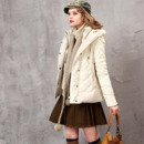 Women's Casual Winter Slim Solid Hooded Long Sleeves Down Coat Parka