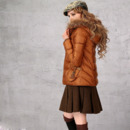 Women's Fashion Winter Slim Solid Hooded Fur Collar Down Coats Parkas