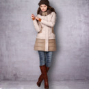 Women's Fashion Winter Slim Knit Lapel Long Down Coats Parkas