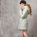 Designer Women's Fashion Winter Slim A-Line Long Down Coats Parkas