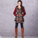 Women's Casual Winter Slim Plaid Hooded Long Down Coats Parkas