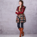 Women's Casual Winter Slim Plaid Hooded Long Down Coats Parkas