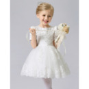Short First Communion Dresses with Short Sleeves