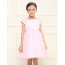 Stunning Empire Short Pink Flower Girl Dresses with Cap Sleeves