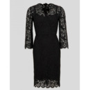 Modest Column Knee Length Lace Black Mother Dresses with Lace Sleeves
