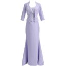 Affordable Mermaid Floor Length Satin Mother Dresses with Jackets
