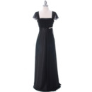 Custom Empire Square Neck Chiffon Mother Dresses with Cap Sleeves