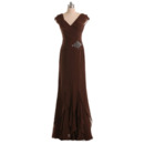 New Sheath V-Neck Floor Length Chiffon Mother of the Bride Dresses