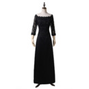 Modest Off-the-shoulder Chiffon Mother Dresses with 3/4 Long Sleeves