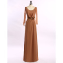 Custom Floor Length Chiffon Cowl Mother Dresses with Cap Sleeves