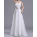 Discount Sweetheart Floor Length Satin Tulle Wedding Dress with Sash