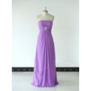 Vintage Strapless Floor Length Chiffon Bridesmaid/ Wedding Party Dress