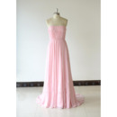 Discount Strapless Floor Length Chiffon Pleated Bridesmaid Dresses