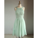 Straps Knee Length Short Chiffon Bridesmaid Dresses