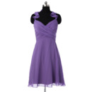 Halter Sweetheart Mini/ Short Chiffon Bridesmaid Dresses