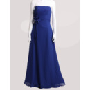Affordable Strapless Floor Length Chiffon Floral Bridesmaid Dresses