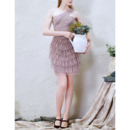 Affordable One Shoulder Short Tulle Layered Skirt Cocktail Dresses