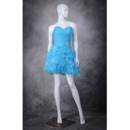 Affordable Sheath Sweetheart Short Ruffle Skirt Homecoming Dresses