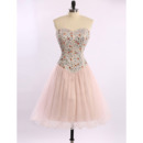 Affordable Sheath Sweetheart Short Rhinestone Homecoming Dresses