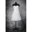 Informal A-Line Sweetheart Short Organza Layered Skirt Wedding Dresses