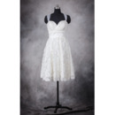 Custom Empire Straps Sweetheart Lace Short Reception Wedding Dresses