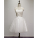 Informal Ball Gown Sweetheart Sleeveless Short Satin Wedding Dresses