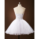 Ball Gown Sleeveless Short Lace Organza Wedding Dresses