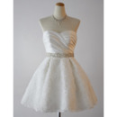Casual A-Line Sweetheart Short Wedding Dresses with Floral Skirts