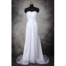 Empire Sweetheart Brush Train Chiffon Wedding Dresses