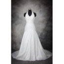 Discount Sheath Halter Sleeveless Court Train Taffeta Wedding Dresses