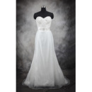 Inexpensive A-Line Sweetheart Sweep Train Taffeta Wedding Dresses