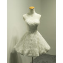 Affordable A-Line Sweetheart Short Wedding Dresses with 3D Flowers