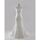Custom Trumpet Court Train Chiffon Lace Wedding Dresses/ Gowns