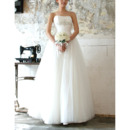 Vintage Ball Gown Strapless Floor Length Tulle Wedding Dresses