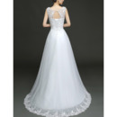 Custom A-Line Floor Length Beaded Bodice Taffeta Organza Wedding Dress