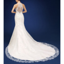 Sheath Halter Court Train Organza Wedding Dresses