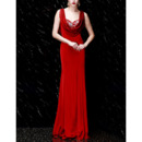 Sheath Cowl Sweetheart Floor Length Chiffon Evening Dresses