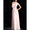 New Sweetheart Floor Length Chiffon Evening Dresses with Bows
