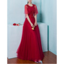 New A-Line Sleeveless Floor Length Organza Evening Dresses