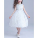 Custom Ball Gown Short Satin Tulle Ruffle Skirt Flower Girl Dresses