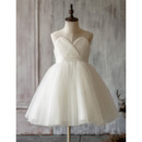 Summer Ball Gown Spaghetti Straps Short Flower Girl Dresses