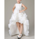 Inexpensive High-Low Organza Floral Skirt Flower Girl Dresses