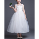 Stunning Ball Gown Sleeveless Tea Length Organza Flower Girl Dresses