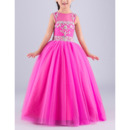 Custom Ball Gown Sleeveless Floor Length Organza Flower Girl Dresses
