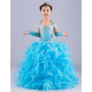 Ball Gown Halter Long Ruffle Skirt Flower Girl Dresses