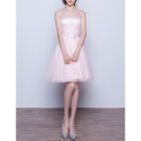 Sleeveless Short Satin Tulle Homecoming Dresses