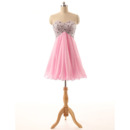 Sweetheart Short Chiffon Beading Homecoming Dresses