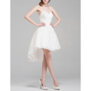 Summer Sweetheart High-Low Lace Short Petite Wedding Dresses